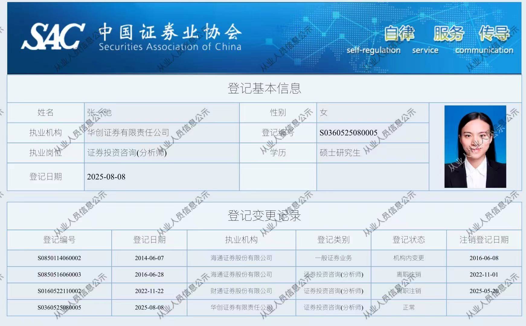 原财通证券副所长张一弛入职华创证券 拟任研究所副所长